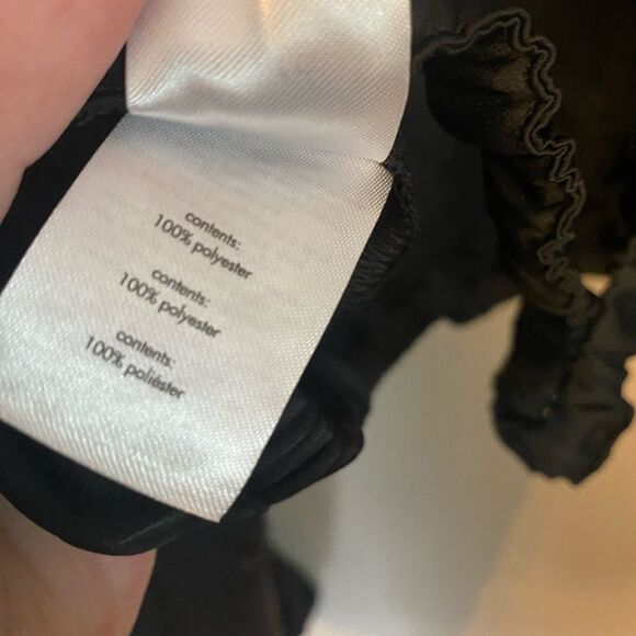 NWT WWW Billow Sleeve Top Satin Charmeuse Black XL - Picture 6 of 6